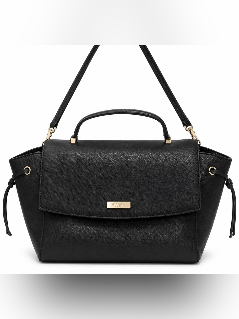 kate spade Black Leather Crossbody Top-Handle Satchel